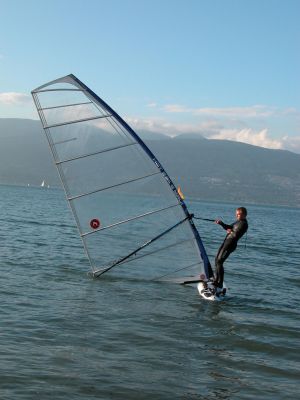 hauling up the sail
